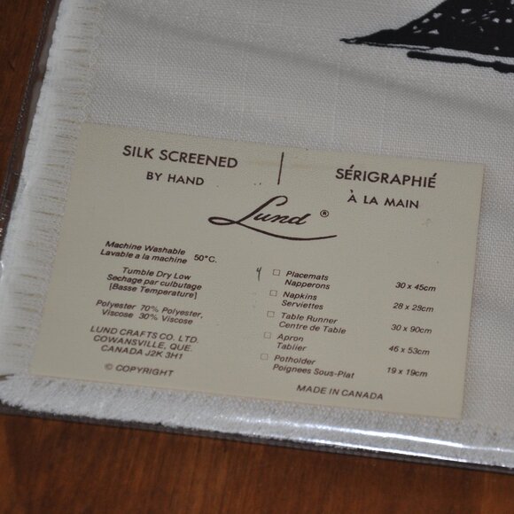 4 New Leaf Rapids Manitoba Silk Screen Loons Placemats Lund Craft Co. 30x45cm - Picture 4 of 6